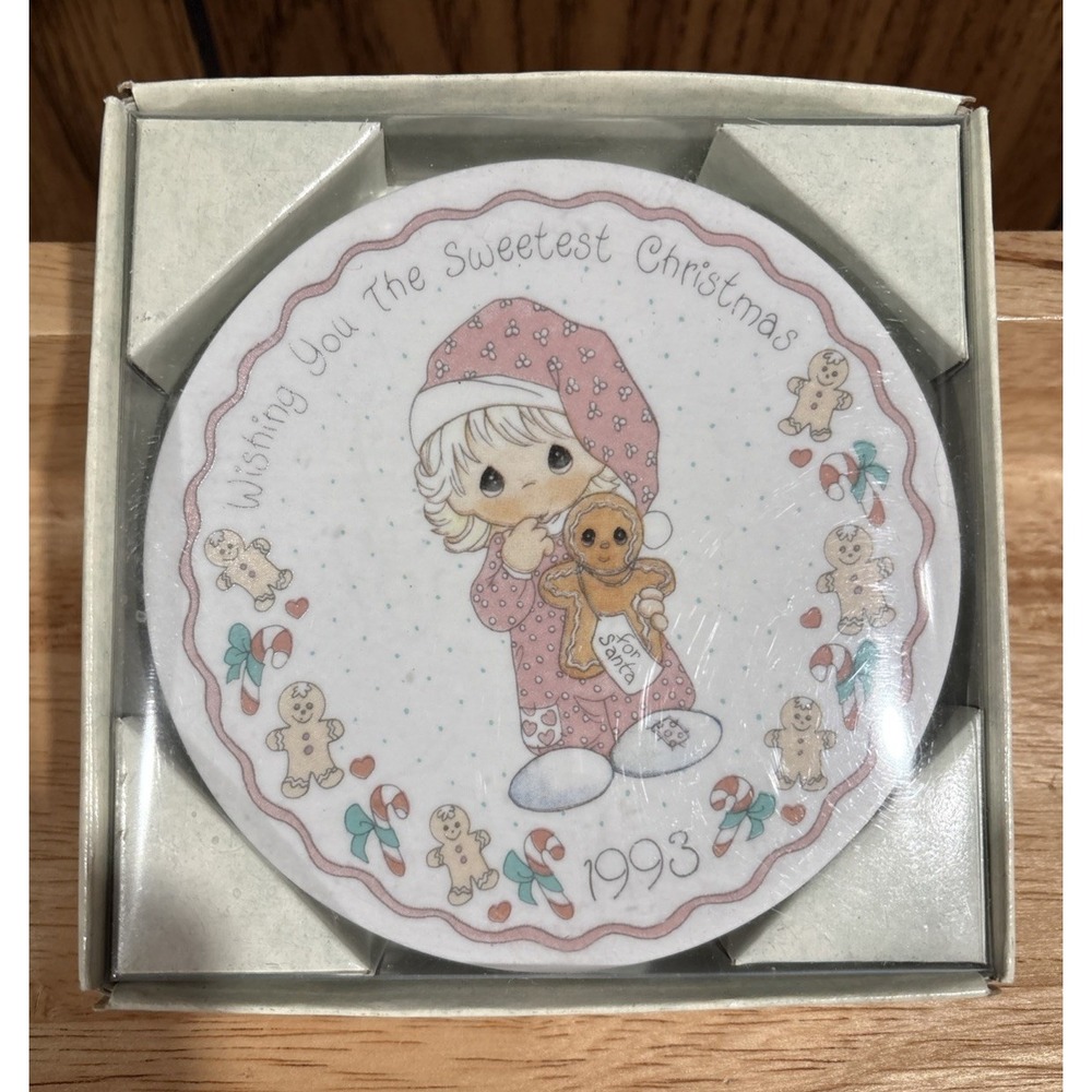 Precious Moments Christmas Plate 1993 Wishing You The Sweetest Christmas Enesco